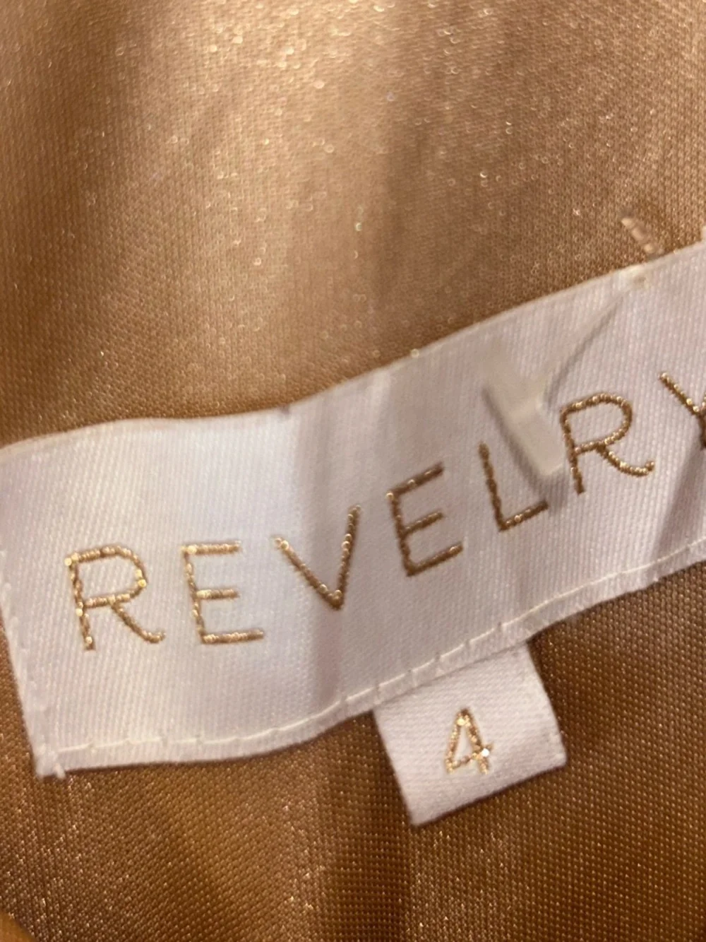 Revelry Giselle Velvet Gold long elegant Dress with an open v neck back Size 4 - Picture 10 of 11